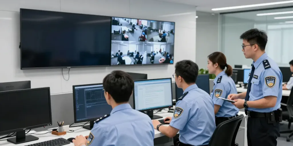 Corporate Security team providing professional services at a local business, ensuring safety and reliability.